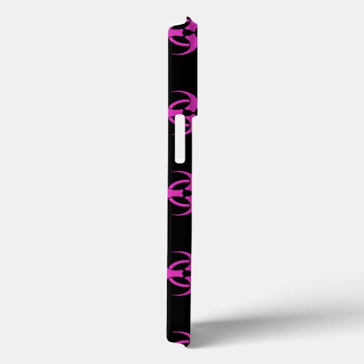 Roze biohazard met aangepaste tekst Case-Mate iPhone case (Achterkant / Rechts)