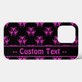 Roze biohazard met aangepaste tekst Case-Mate iPhone case (Achterkant (horizontaal))