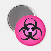 Roze Biohazard Symbool Magneet (Voorkant / Achterkant)
