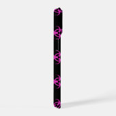 Roze Biohazard Symbool Patroon iPhone 15 Case (Rechterkant)