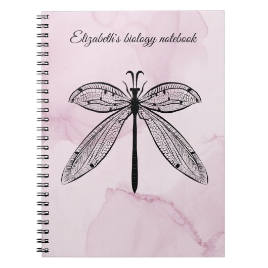 Roze biologie van de coool Dragonfly Cottcore Notitieboek (Voorkant)