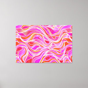 Roze Biologisch Glas in lood Abstract Canvas Afdruk