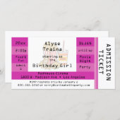 Roze bioscoopavond - toegangskaartje voor feest ui (Voorkant / Achterkant)