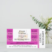 Roze bioscoopavond - toegangskaartje voor feest ui (Staand voorkant)