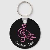 Roze Bird Music Sleutelhanger (Voorkant)