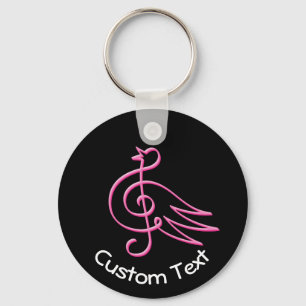 Roze Bird Music Sleutelhanger