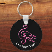 Roze Bird Music Sleutelhanger (Voorkant)