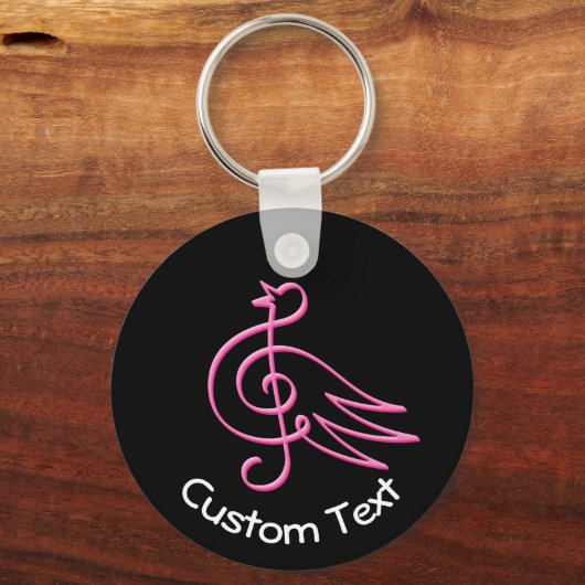 Roze Bird Music Sleutelhanger (Voorkant)