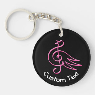 Roze Bird Music Sleutelhanger