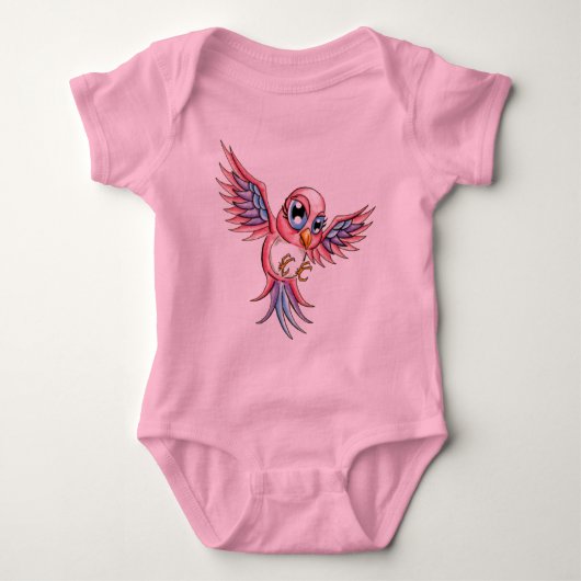 Roze Bird Romper (Voorkant)