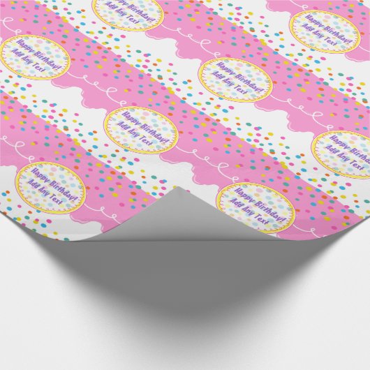 Roze Birthday Cake Frosting Cadeaupapier (Hoek)