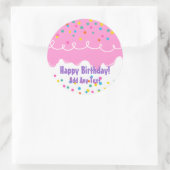 Roze Birthday Cake Frosting Ronde Sticker (Tas)
