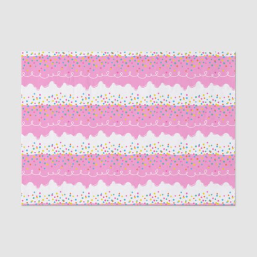 Roze Birthday Cake Frosting Tissuepapier (Voorkant)