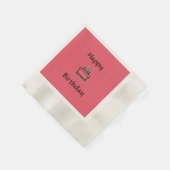 Roze Birthday Cake Happy Birthday Paper Napkins Servetten (Hoek)