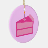Roze Birthday Cake Keramisch Ornament (Rechts)