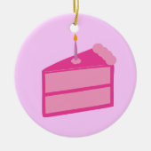 Roze Birthday Cake Keramisch Ornament (Voorkant)