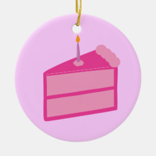 Roze Birthday Cake Keramisch Ornament