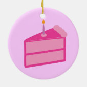 Roze Birthday Cake Keramisch Ornament (Achterkant)