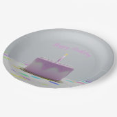 Roze Birthday Cake Papieren Bordje (Gekanteld)