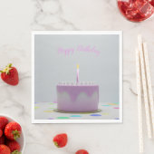 Roze Birthday Cake Servet (Insitu)