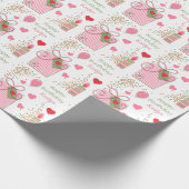 Roze Birthday Gift Hearts gepersonaliseerd Cadeaupapier (Hoek)