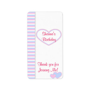 Roze Birthday Heart Miniatuur Snoep bar wrapper Etiket