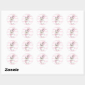 Roze Birthday Llama met ballon Ronde Sticker (Vel)