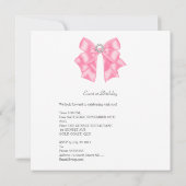  roze Birthday Party White Polka Dots Kaart (Achterkant)