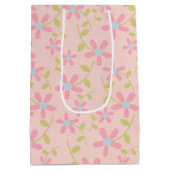 Roze Birthday Posy Patroon Medium Cadeauzakje (Achterkant)