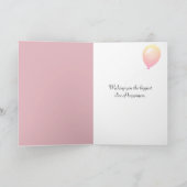 Roze Birthday Rose Bouquet Kaart (Binnen)