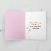 Roze Birthday Rozen voor mam Kaart (Binnen)