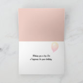 Roze Birthday Tulips Kaart (Binnen)