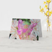 Roze Birthday Wishes Kaart (Gele Bloem)