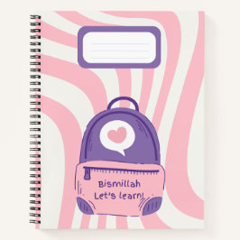 Roze "Bismillah, laten we leren!" Notitieboek