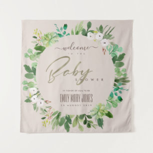 ROZE BLAADJE WATERVERF BABY SHOWER WELKOMTEKEN WANDKLEED