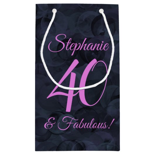 Roze Black 40 en Fabulous Birthday Party Klein Cadeauzakje (Achterkant)