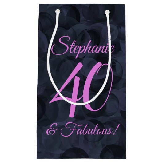 Roze Black 40 en Fabulous Birthday Party Klein Cadeauzakje (Voorkant)