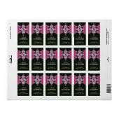 Roze & Black Art Lace Monogram Adres label (Full Sheet)