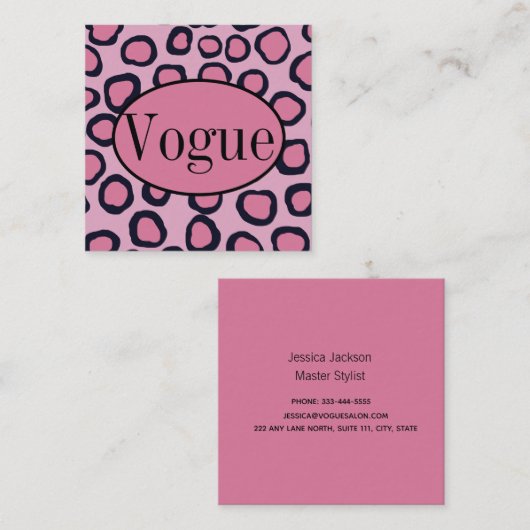 Roze Black Cheetah Animal Print Visitekaartje (Voorkant / Achterkant)