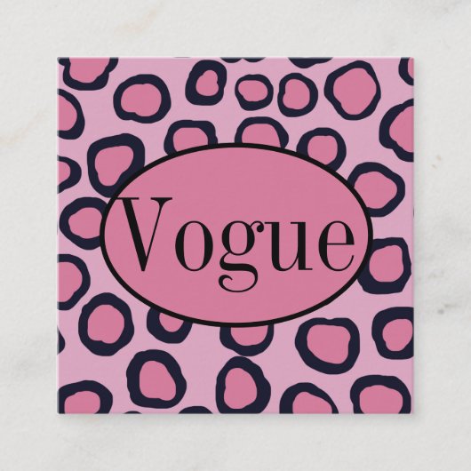 Roze Black Cheetah Animal Print Visitekaartje (Voorkant)