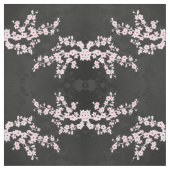 Roze Black Cherry Blossoms Pattern Fabric Stof (Swatch)