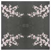 Roze Black Cherry Blossoms Pattern Fabric Stof (Swatch)
