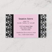 Roze Black Damask Retro mam Roepkaarten Contactkaartje (Achterkant)