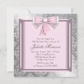 Roze Black Damask Sweet 16 Birthday Party Kaart (Achterkant)