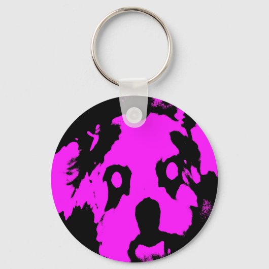 Roze Black Dog Sleutelhanger (Voorkant)