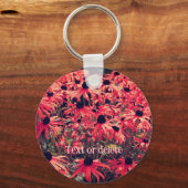 Roze Black Eyed Susan Flowers gepersonaliseerd Sleutelhanger (Voorkant)