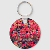 Roze Black Eyed Susan Flowers gepersonaliseerd Sleutelhanger (Achterkant)