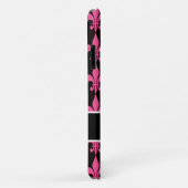 Roze Black Fleur de Lis Pattern Cute Case-Mate iPhone Case (Achterkant/rechts)