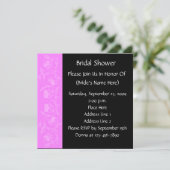 Roze Black Floral Bridal Weddenschap Shower Kaart (Staand voorkant)