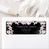 Roze & Black Floral Dark Boho Return Address Label (Insitu)